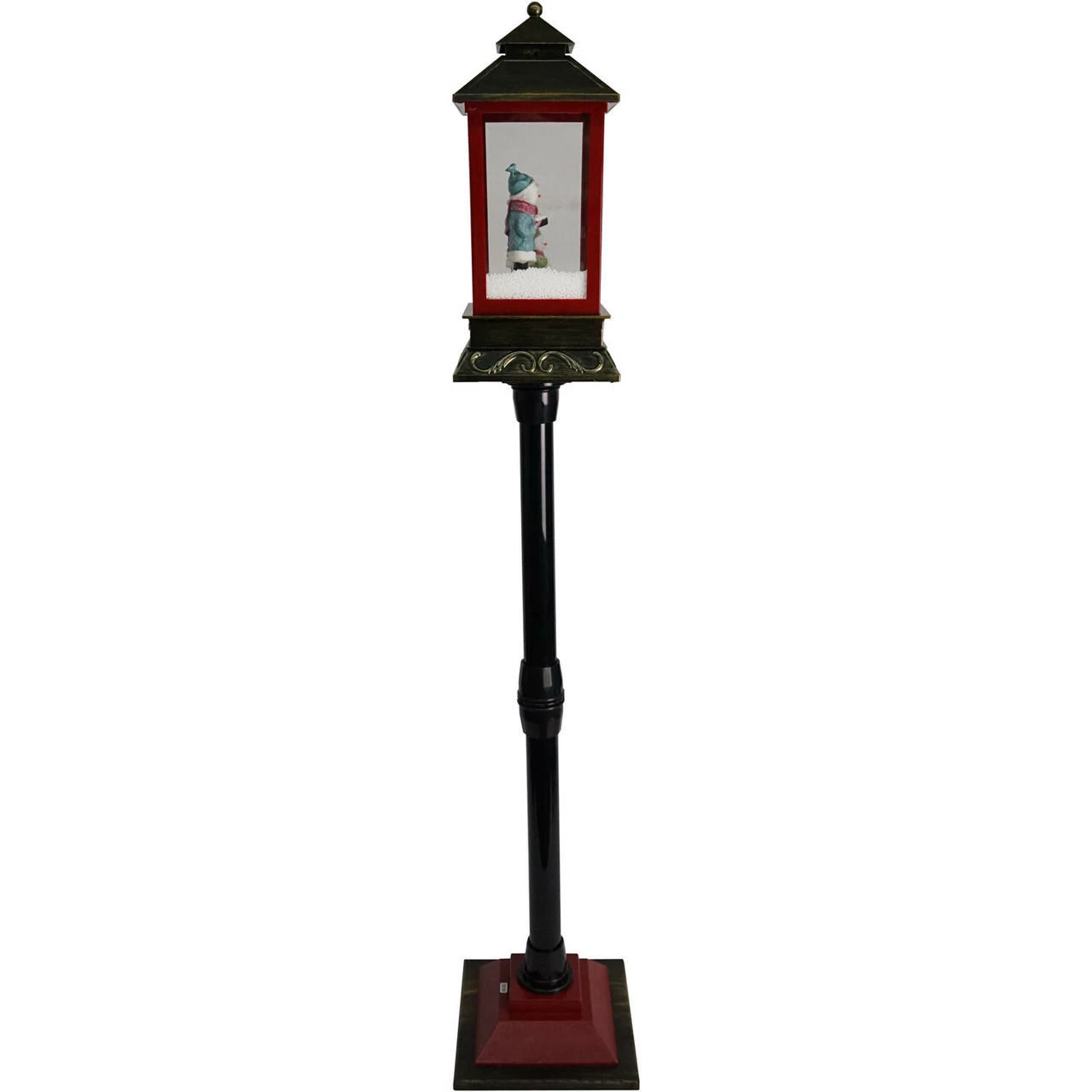 Fraser Hill Farm Let It Snow Series 49-In. Musical Mini Street Lamp With Snow Family, Cascading Snow, And Christmas Carols, Black/Bronze/Red 14 Fraser Hill Farm Let It Snow Series 49-In. Musical Mini Street Lamp With Snow Family, Cascading Snow, And Christmas Carols, Black/Bronze/Red - Image 14