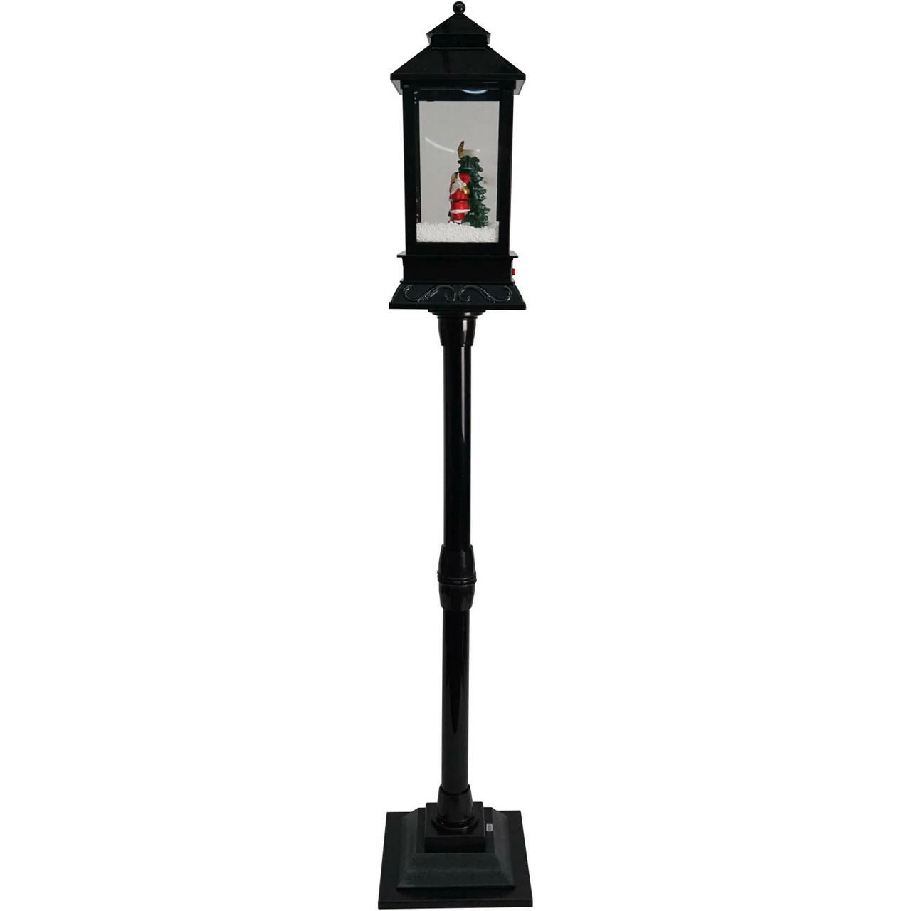 Fraser Hill Farm Let It Snow Series 49-In. Musical Mini Street Lamp W/ Santa And Mrs. Claus Scene, Cascading Snow, And Christmas Carols, Black 11 Fraser Hill Farm Let It Snow Series 49-In. Musical Mini Street Lamp W/ Santa And Mrs. Claus Scene, Cascading Snow, And Christmas Carols, Black - Image 11