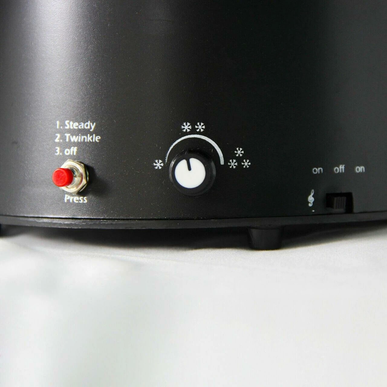 Fraser Hill Farm Let It Snow Series 29-In. Black Tree W/ Star Topper, Black Umbrella Base, Animated Musical Snow 3 Fraser Hill Farm Let It Snow Series 29-In. Black Tree W/ Star Topper, Black Umbrella Base, Animated Musical Snow - Image 3