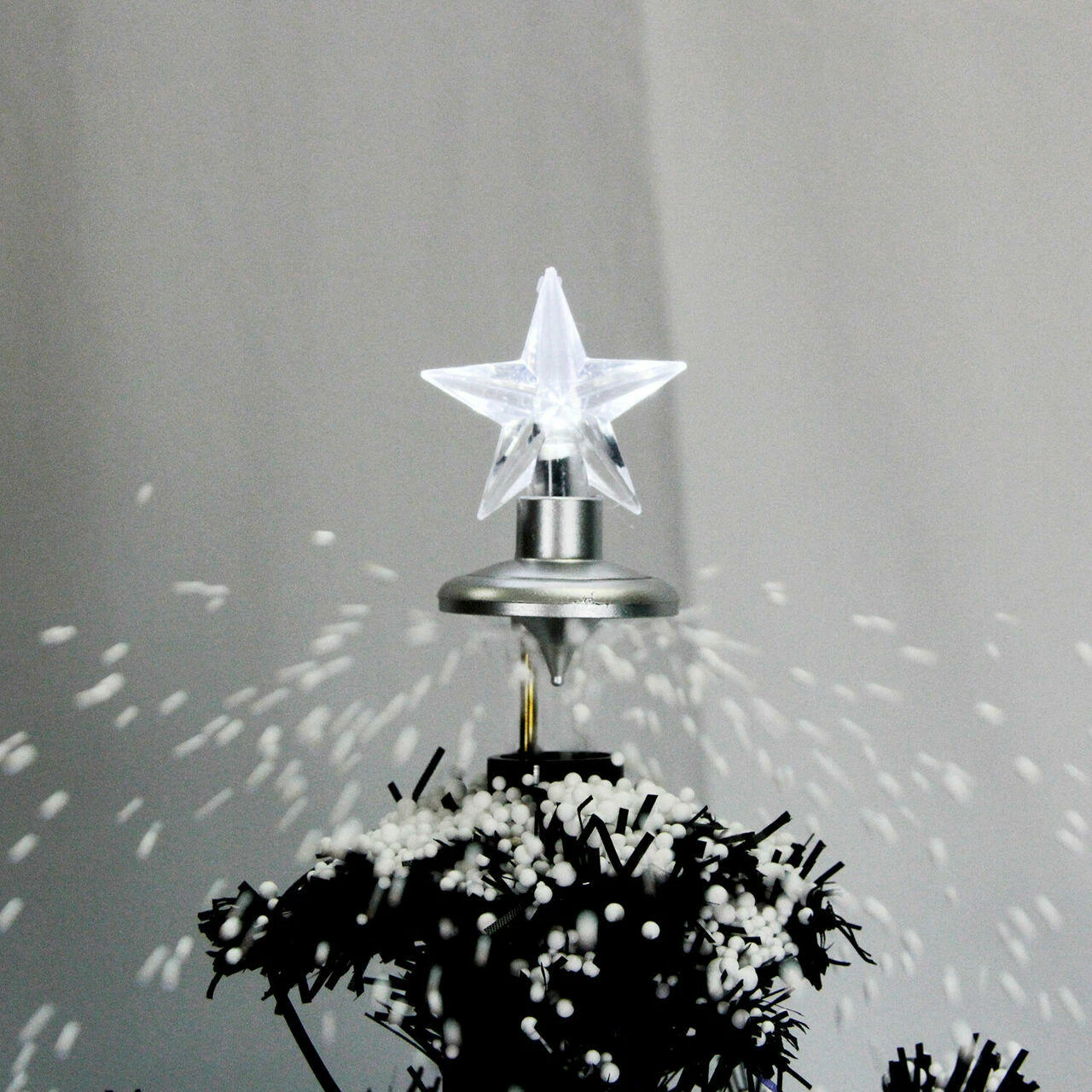 Fraser Hill Farm Let It Snow Series 29-In. Black Tree W/ Star Topper, Black Umbrella Base, Animated Musical Snow 5 Fraser Hill Farm Let It Snow Series 29-In. Black Tree W/ Star Topper, Black Umbrella Base, Animated Musical Snow - Image 5