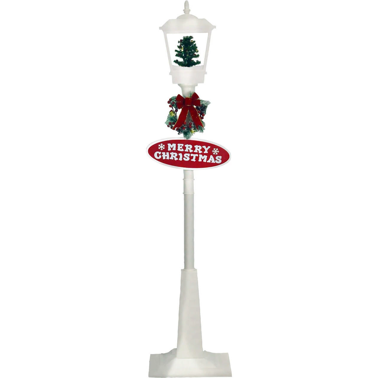 Fraser Hill Farm Let It Snow Series 71-In. Square Street Lamp W/ Tree, Animated Musical Snow, White 1 Fraser Hill Farm Let It Snow Series 71-In. Square Street Lamp W/ Tree, Animated Musical Snow, White