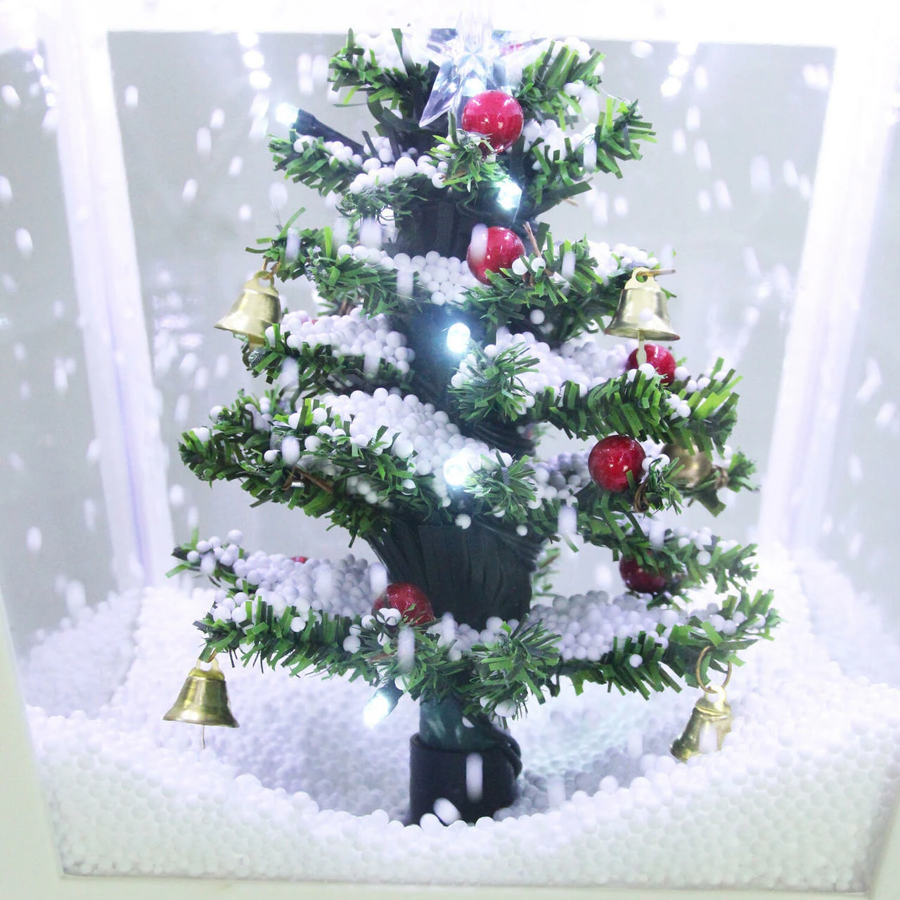 Fraser Hill Farm Let It Snow Series 71-In. Square Street Lamp W/ Tree, Animated Musical Snow, White 3 Fraser Hill Farm Let It Snow Series 71-In. Square Street Lamp W/ Tree, Animated Musical Snow, White - Image 3