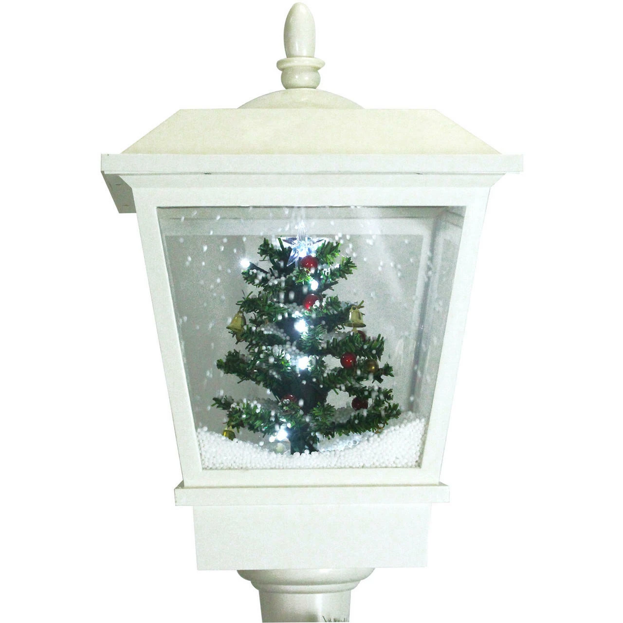 Fraser Hill Farm Let It Snow Series 71-In. Square Street Lamp W/ Tree, Animated Musical Snow, White 8 Fraser Hill Farm Let It Snow Series 71-In. Square Street Lamp W/ Tree, Animated Musical Snow, White - Image 8