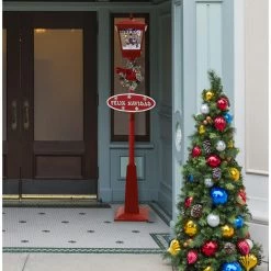 Fraser Hill Farm Let It Snow Series 71" Musical Street Lamp In Red W/ Snowman Trio, 2 Signs, Cascading Snow, Carols 14 Fraser Hill Farm Let It Snow Series 71" Musical Street Lamp In Red W/ Snowman Trio, 2 Signs, Cascading Snow, Carols -Christmas store unnamed file 2308