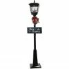 Fraser Hill Farm Let It Snow Series 71" Musical Street Lamp In Black W/ Car, 2 Signs, Cascading Snow, And Carols
