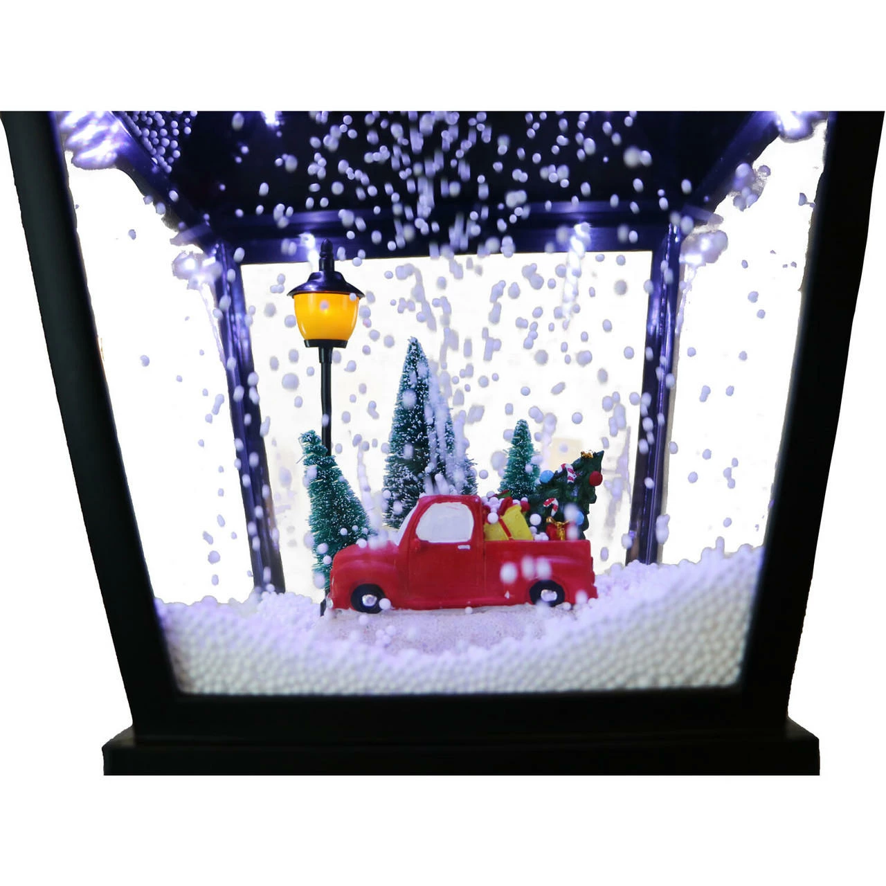 Fraser Hill Farm Let It Snow Series 71" Musical Street Lamp In Black W/ Car, 2 Signs, Cascading Snow, And Carols 3 Fraser Hill Farm Let It Snow Series 71" Musical Street Lamp In Black W/ Car, 2 Signs, Cascading Snow, And Carols - Image 3
