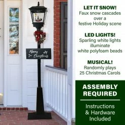 Fraser Hill Farm Let It Snow Series 71" Musical Street Lamp In Black W/ Car, 2 Signs, Cascading Snow, And Carols 12 Fraser Hill Farm Let It Snow Series 71" Musical Street Lamp In Black W/ Car, 2 Signs, Cascading Snow, And Carols -Christmas store unnamed file 2324