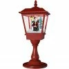 Fraser Hill Farm Let It Snow Series 25" Musical Tabletop Lantern In Red Featuring Santa Scene And Snow