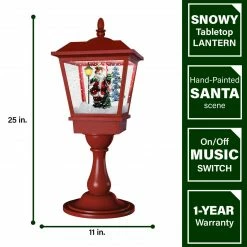 Fraser Hill Farm Let It Snow Series 25" Musical Tabletop Lantern In Red Featuring Santa Scene And Snow 8 Fraser Hill Farm Let It Snow Series 25" Musical Tabletop Lantern In Red Featuring Santa Scene And Snow -Christmas store unnamed file 2345
