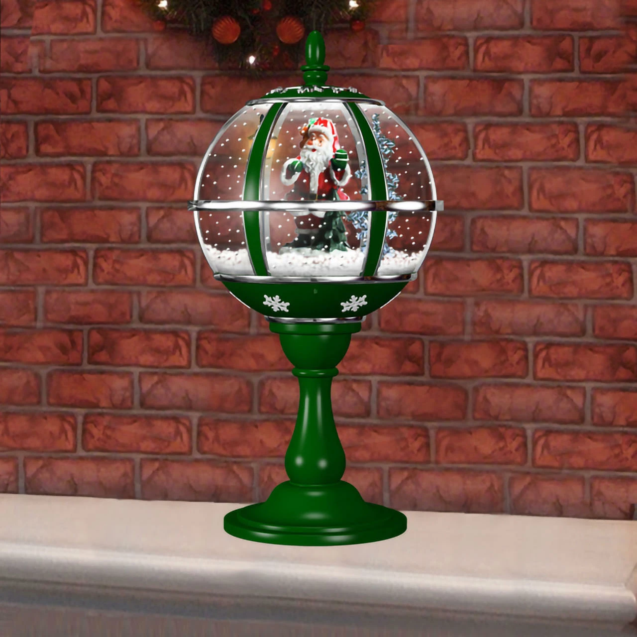 Fraser Hill Farm Let It Snow Series 23" Musical Tabletop Globe In Green Featuring Santa Scene And Snow 6 Fraser Hill Farm Let It Snow Series 23" Musical Tabletop Globe In Green Featuring Santa Scene And Snow - Image 6