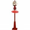 Fraser Hill Farm Let It Snow Series 69" Musical Globe Lamp Post In Red Featuring Santa Scene And Snow
