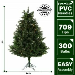 Fraser Hill Farm 5-Ft. Northern Cedar Teardrop Christmas Tree, Various Options -Christmas store unnamed file 237