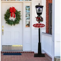 Fraser Hill Farm Let It Snow Series 71" Musical Street Lamp, Black W/ Christmas Tree, 2 Signs, Cascading Snow, Music 17 Fraser Hill Farm Let It Snow Series 71" Musical Street Lamp, Black W/ Christmas Tree, 2 Signs, Cascading Snow, Music -Christmas store unnamed file 2397