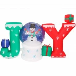 Fraser Hill Farm 4.5-Ft. Tall Pre-Lit Inflatable JOY Snowglobe