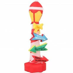 Fraser Hill Farm 7-Ft. Pre-Lit Inflatable Lamp Post Direction Sign -Christmas store unnamed file 2503
