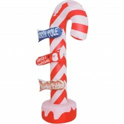 Fraser Hill Farm 6-Ft. Pre-Lit Inflatable Candy Cane Direction Sign -Christmas store unnamed file 2515