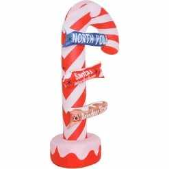 Fraser Hill Farm 6-Ft. Pre-Lit Inflatable Candy Cane Direction Sign -Christmas store unnamed file 2516