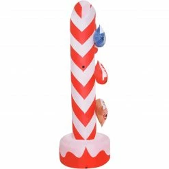 Fraser Hill Farm 6-Ft. Pre-Lit Inflatable Candy Cane Direction Sign -Christmas store unnamed file 2517