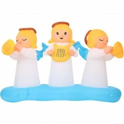 Fraser Hill Farm 8-Ft. Pre-Lit Inflatable Angel Trio