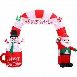 Fraser Hill Farm 9-Ft. Wide Pre-Lit Inflatable Candy Cane Arch