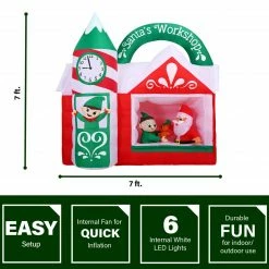 Fraser Hill Farm 7-Ft. Pre-Lit Inflatable Santa's Workshop, 13 Fraser Hill Farm 7-Ft. Pre-Lit Inflatable Santa's Workshop, -Christmas store unnamed file 2560