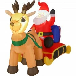 Fraser Hill Farm 4-Ft. Tall Pre-Lit Inflatable Santa In Sleigh 16 Fraser Hill Farm 4-Ft. Tall Pre-Lit Inflatable Santa In Sleigh -Christmas store unnamed file 2574