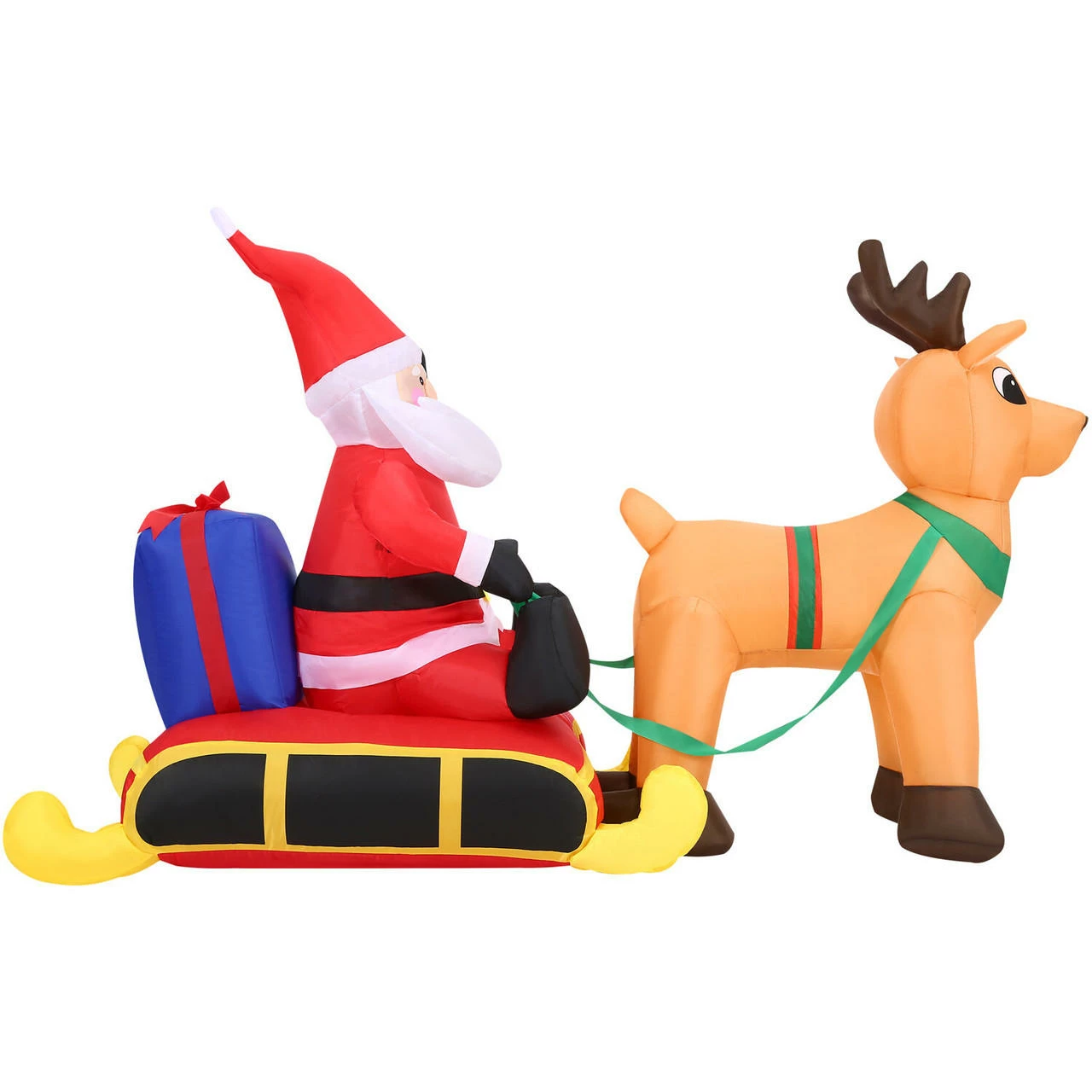 Fraser Hill Farm 4-Ft. Tall Pre-Lit Inflatable Santa In Sleigh 7 Fraser Hill Farm 4-Ft. Tall Pre-Lit Inflatable Santa In Sleigh - Image 7