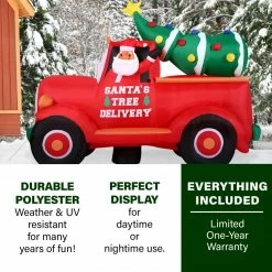Alternative view of Fraser Hill Farm 6-Ft. Tall Pre-Lit Inflatable Christmas Pickup Truck