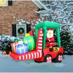 Fraser Hill Farm 6-Ft. Pre-Lit Inflatable Santa In Fork Lift, -Christmas store unnamed file 2641