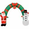 Fraser Hill Farm 8-Ft. Walkway Arch W/ Santa Claus, Snowman, Inflatable W/ Lights, Storage Bag