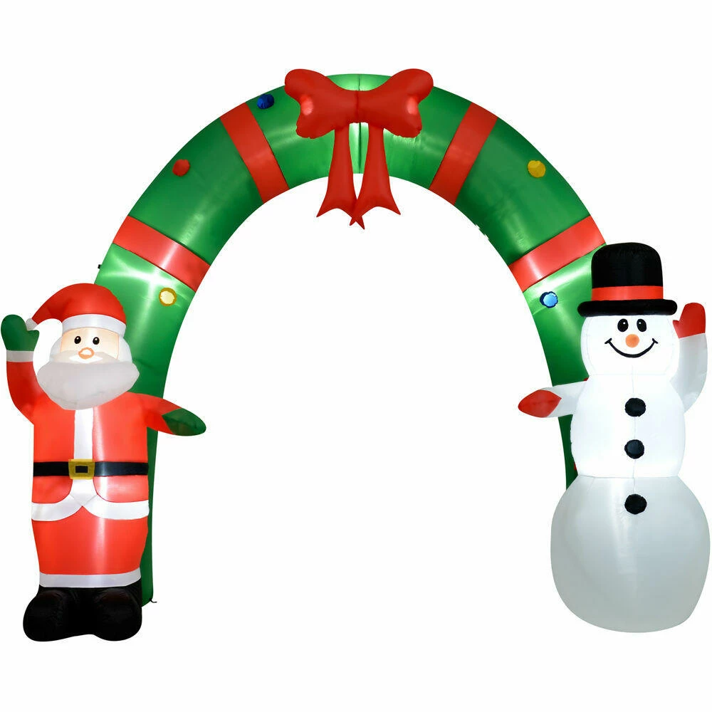 Fraser Hill Farm 8-Ft. Walkway Arch W/ Santa Claus, Snowman, Inflatable W/ Lights, Storage Bag 5 Fraser Hill Farm 8-Ft. Walkway Arch W/ Santa Claus, Snowman, Inflatable W/ Lights, Storage Bag - Image 5