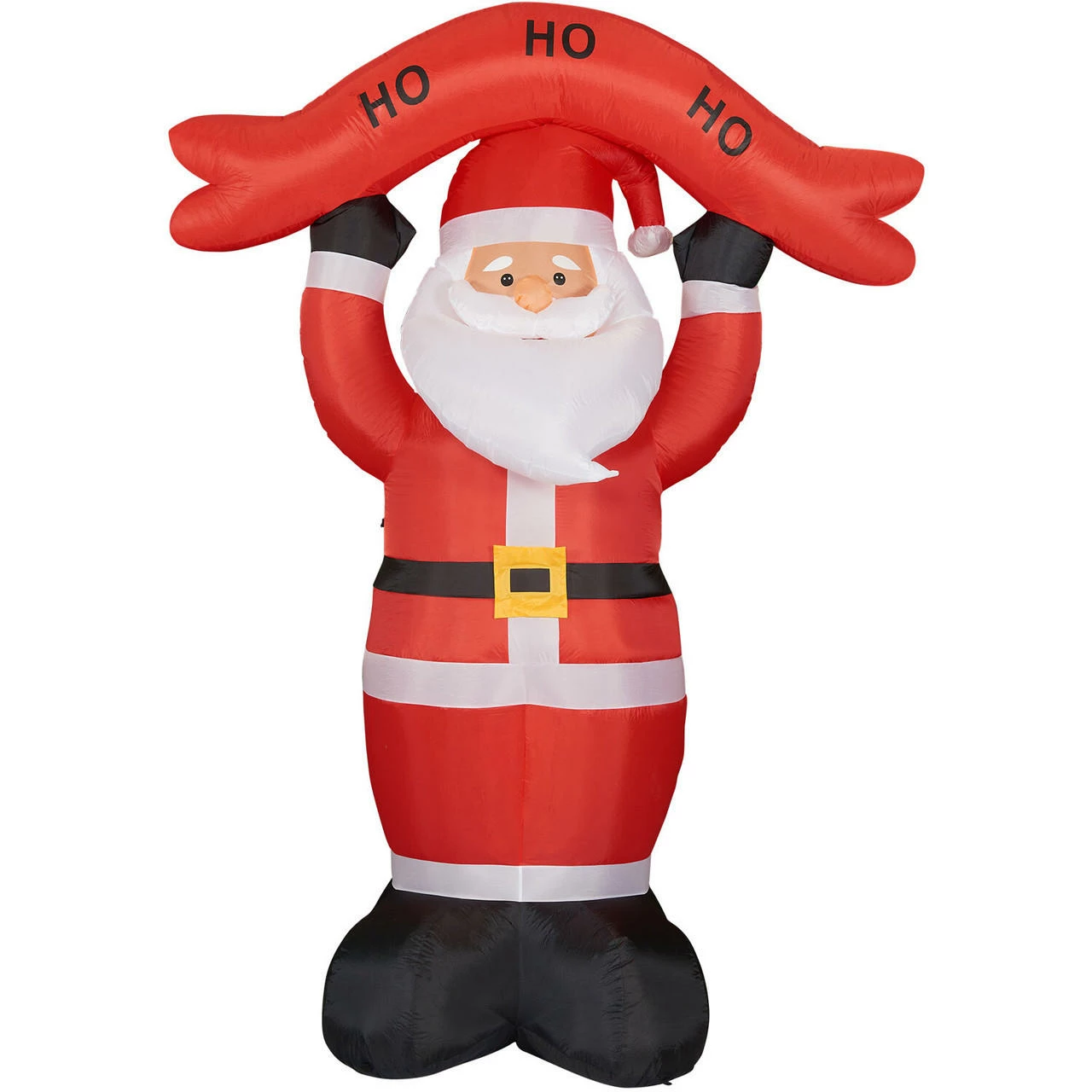 Fraser Hill Farm 10-Ft. Tall Santa Holding HO HO HO Sign, Inflatable W/ Lights, Storage Bag 1 Fraser Hill Farm 10-Ft. Tall Santa Holding HO HO HO Sign, Inflatable W/ Lights, Storage Bag