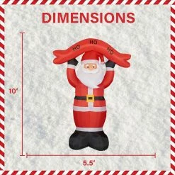 Fraser Hill Farm 10-Ft. Tall Santa Holding HO HO HO Sign, Inflatable W/ Lights, Storage Bag 16 Fraser Hill Farm 10-Ft. Tall Santa Holding HO HO HO Sign, Inflatable W/ Lights, Storage Bag -Christmas store unnamed file 2745