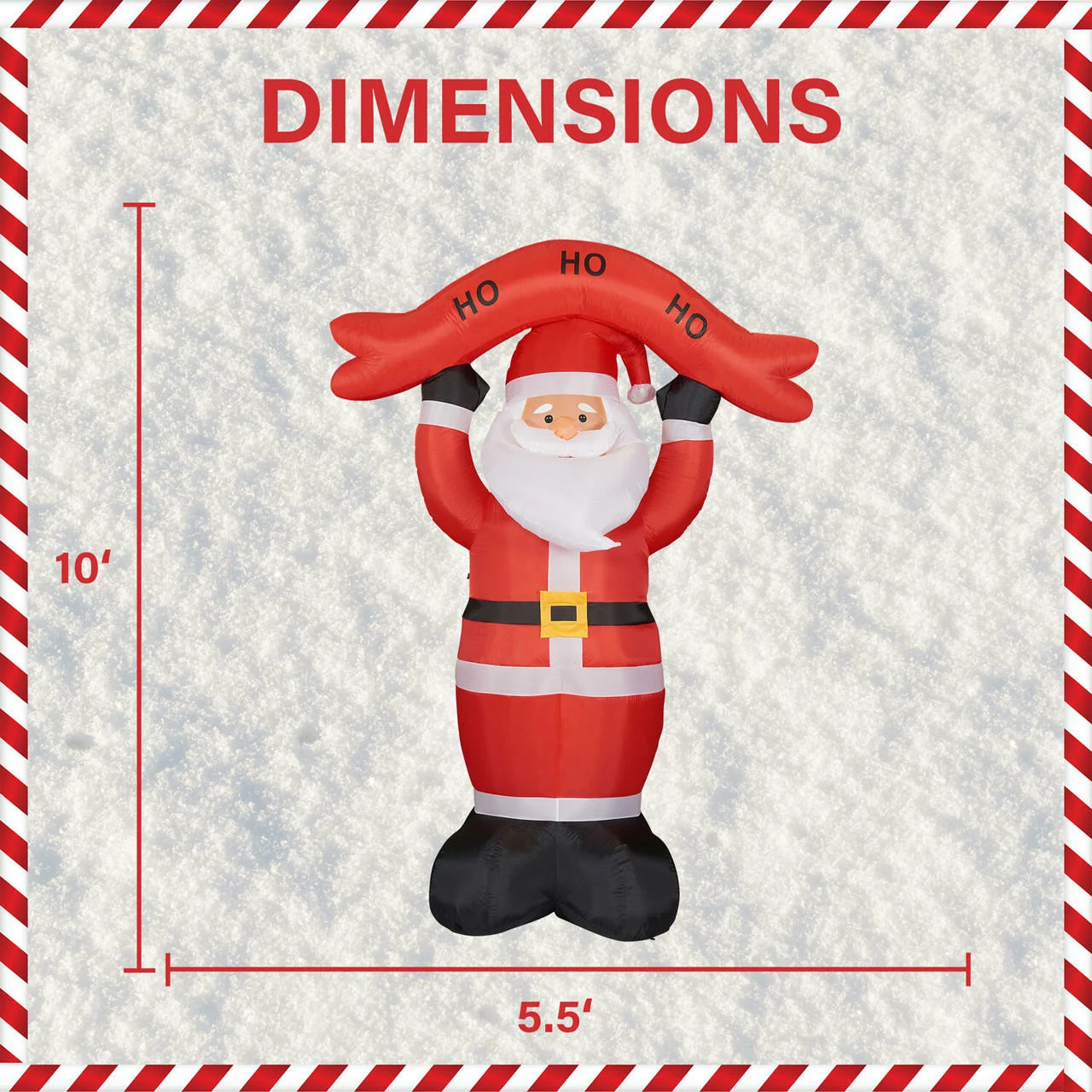 Fraser Hill Farm 10-Ft. Tall Santa Holding HO HO HO Sign, Inflatable W/ Lights, Storage Bag 4 Fraser Hill Farm 10-Ft. Tall Santa Holding HO HO HO Sign, Inflatable W/ Lights, Storage Bag - Image 4