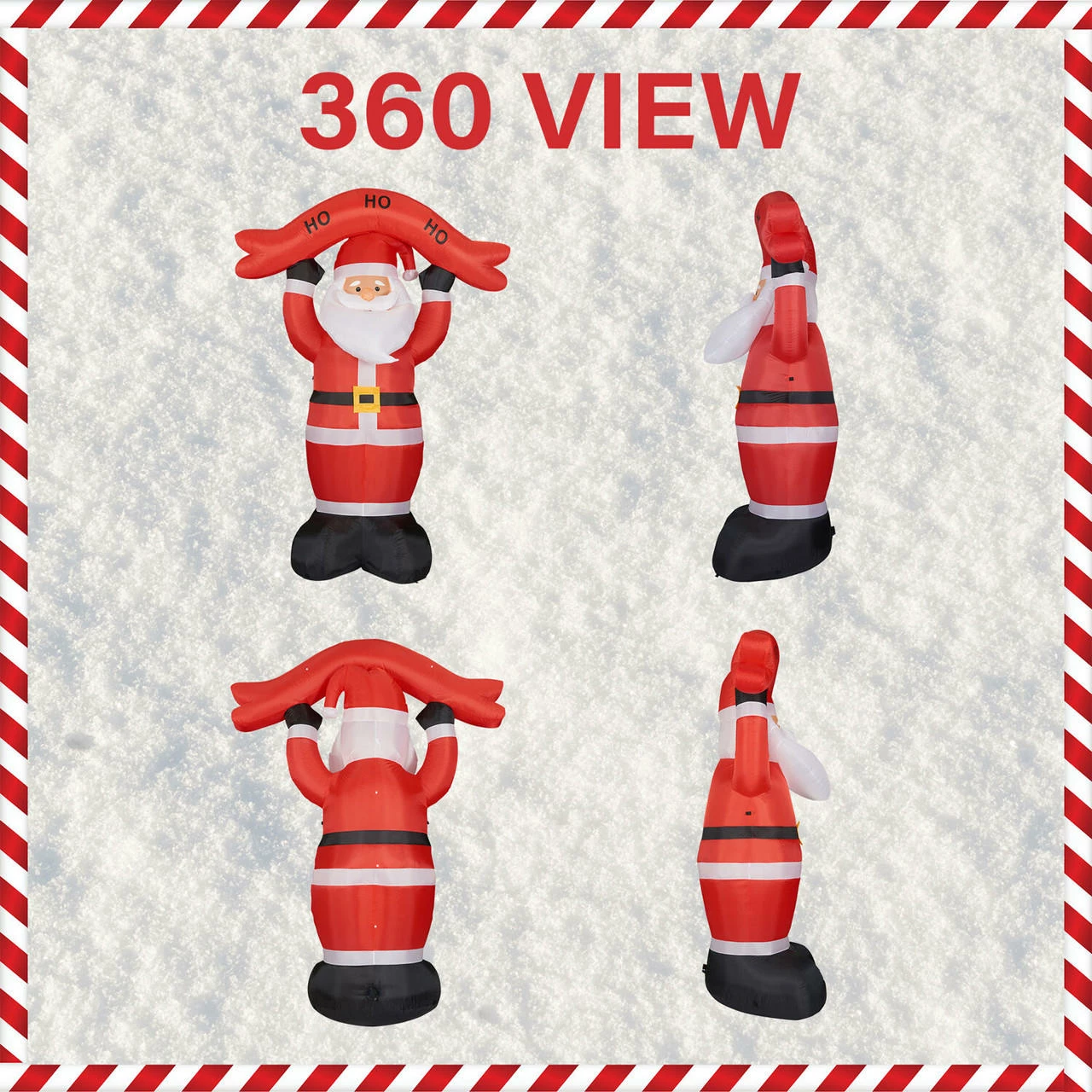 Fraser Hill Farm 10-Ft. Tall Santa Holding HO HO HO Sign, Inflatable W/ Lights, Storage Bag 5 Fraser Hill Farm 10-Ft. Tall Santa Holding HO HO HO Sign, Inflatable W/ Lights, Storage Bag - Image 5