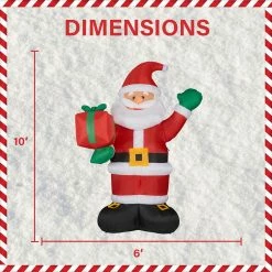 Fraser Hill Farm 10-Ft. Tall Santa Claus Holding A Gift, Inflatable W/ Lights, Storage Bag 16 Fraser Hill Farm 10-Ft. Tall Santa Claus Holding A Gift, Inflatable W/ Lights, Storage Bag -Christmas store unnamed file 2758