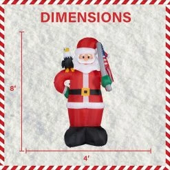 Fraser Hill Farm 8-Ft. Tall Americana Santa W/ A Bald Eagle, American Flag, Inflatable W/ Lights, Storage Bag -Christmas store unnamed file 2771