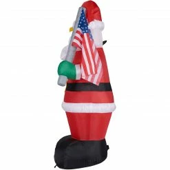 Fraser Hill Farm 8-Ft. Tall Americana Santa W/ A Bald Eagle, American Flag, Inflatable W/ Lights, Storage Bag -Christmas store unnamed file 2777