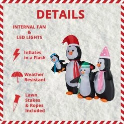 Fraser Hill Farm 10-Ft. Tall Penguin Family, Blow Up Inflatable W/ Lights And Storage Bag 14 Fraser Hill Farm 10-Ft. Tall Penguin Family, Blow Up Inflatable W/ Lights And Storage Bag -Christmas store unnamed file 2783