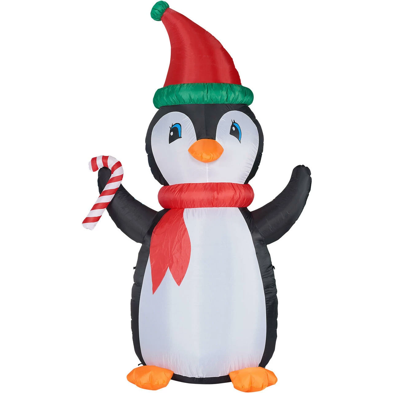 Fraser Hill Farm 10-Ft. Tall Penguin W/ Candy Cane, Inflatable W/ RGB Lights, Storage Bag 1 Fraser Hill Farm 10-Ft. Tall Penguin W/ Candy Cane, Inflatable W/ RGB Lights, Storage Bag