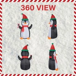 Fraser Hill Farm 10-Ft. Tall Penguin W/ Candy Cane, Inflatable W/ RGB Lights, Storage Bag 17 Fraser Hill Farm 10-Ft. Tall Penguin W/ Candy Cane, Inflatable W/ RGB Lights, Storage Bag -Christmas store unnamed file 2797