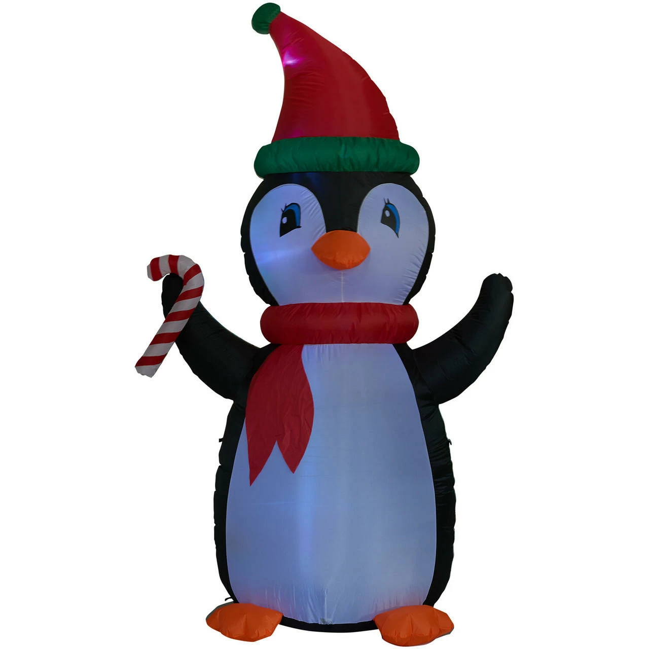 Fraser Hill Farm 10-Ft. Tall Penguin W/ Candy Cane, Inflatable W/ RGB Lights, Storage Bag 8 Fraser Hill Farm 10-Ft. Tall Penguin W/ Candy Cane, Inflatable W/ RGB Lights, Storage Bag - Image 8