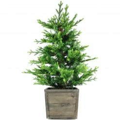Fraser Hill Farm Royal Pine Artificial Potted Tree W/ Battery-Operated LED Lights, 4 Ft.