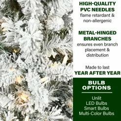 Fraser Hill Farm Slim Mountain Pine Flocked Christmas Tree Various Lighting And Size Options -Christmas store unnamed file 2879