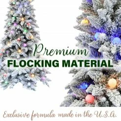 Fraser Hill Farm White Tail Pine Snow Flocked Christmas Tree Various Lighting & Size Options -Christmas store unnamed file 2893