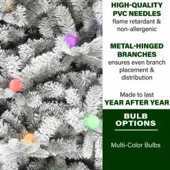 Fraser Hill Farm White Tail Pine Snow Flocked Christmas Tree Various Lighting & Size Options -Christmas store unnamed file 2896