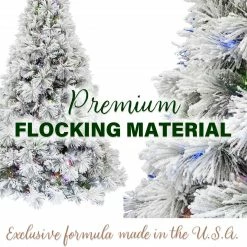 Fraser Hill Farm Sugar Hill Snowy Christmas Tree W/ Pinecones, Multi-Color LED Lighting -Christmas store unnamed file 2913