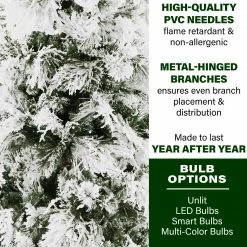 Fraser Hill Farm Snowy Pine Flocked Christmas Tree, Various Size (4 Ft. To 5 Ft.) Lighting Options -Christmas store unnamed file 2922