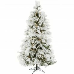 Fraser Hill Farm Snowy Pine Flocked Christmas Tree, Various Size (4 Ft. To 5 Ft.) Lighting Options -Christmas store unnamed file 2925