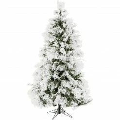 Fraser Hill Farm Snowy Pine Flocked Christmas Tree, Various Size (4 Ft. To 5 Ft.) Lighting Options -Christmas store unnamed file 2929